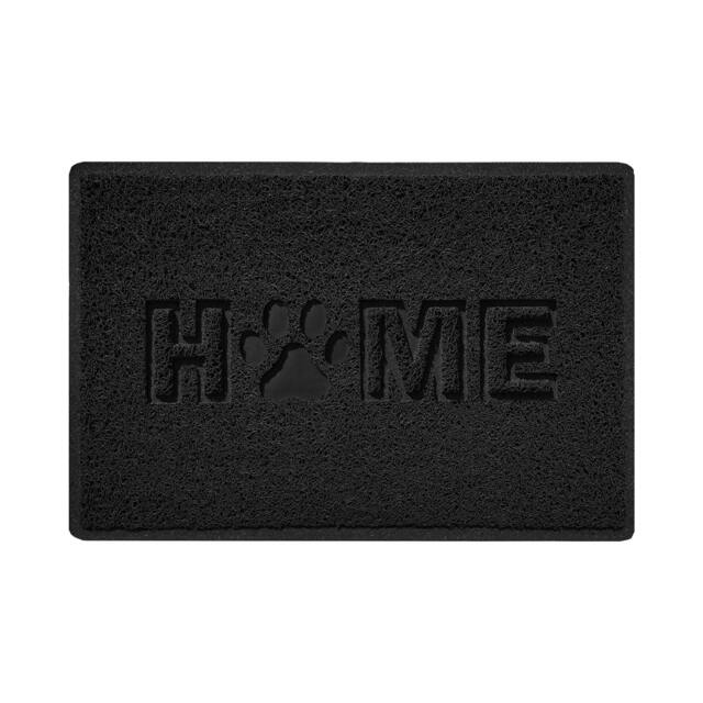 Rackhams Embossed Home Paw Spaghetti Indoor Doormat - Black - 60cm x 40cm - image 1