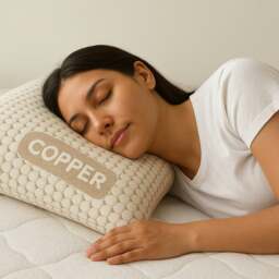 Rackhams Kampala Hill Copper Infused Pillow - 48x74 cm  - White - Geometric - thumbnail 4