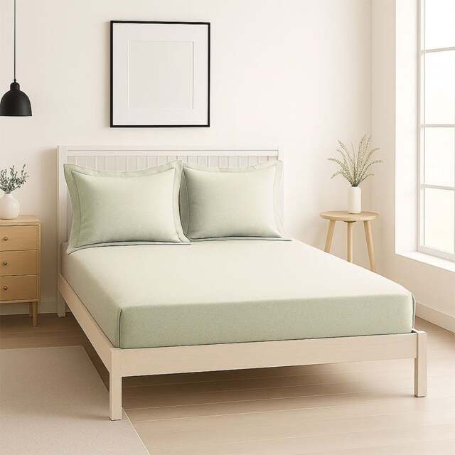 Rackhams Luxury 200TC Oxford Border Pillowcase Pair Soft Feel - Cream - image 1