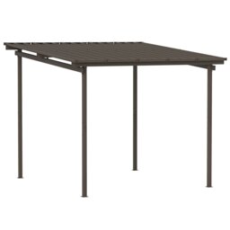 Rackhams 3 x 3(m) Waterproof Metal Pergola Easy to Assemble Lean to Pergola - Brown - Metal - 300L x 295W x 255H cm - thumbnail 2