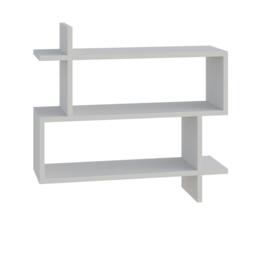 Rackhams Paralel Wall Mounted Modern Bookcase Display Unit 2-Tier Sleek Design 70x22x66 cm - White - thumbnail 2