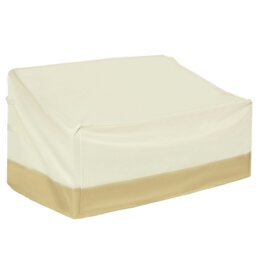 Rackhams Furniture Rain Cover 3 Seater Garden Rattan Chair Bench Waterproof Dust - Beige - 600D Oxford Cloth - 152cm x 87cm x 79cm - thumbnail 2