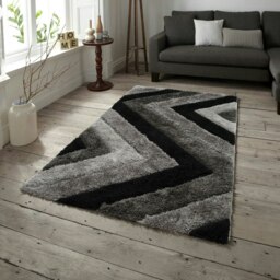 Rackhams Chevron Shaggy Rug - 80 x 150 - Cream - thumbnail 2
