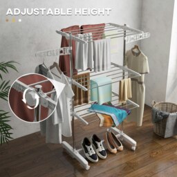 Rackhams 3-Tier Large Clothes Airer Stainless Steel Clothes Drying Rack - Blue - 142L x 55W x 152Hcm - thumbnail 5