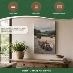 Rackhams Massey Ferguson MF35 Tractor and Trailer Canvas Picture Print (c.1960), Stretched Canvas on Wooden Frame, 60cm x 40cm - thumbnail 6