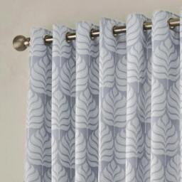 Rackhams Horto Eyelet Curtains - Blue - 90in x 54in - Blue - 100% Polyester - thumbnail 3