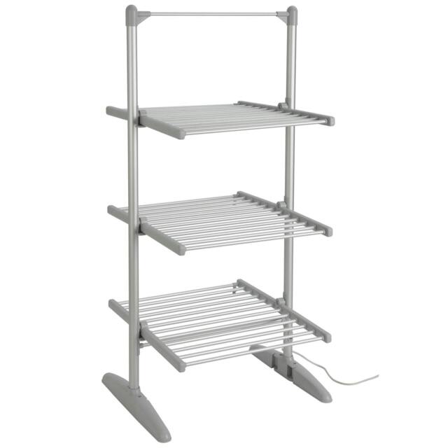 Rackhams Large Electric Tower Clothes Airer 3 Tier Folding Heated Drying Rack Towel Dryer - image 1