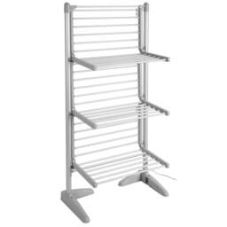 Rackhams Large Electric Tower Clothes Airer 3 Tier Folding Heated Drying Rack Towel Dryer - thumbnail 5