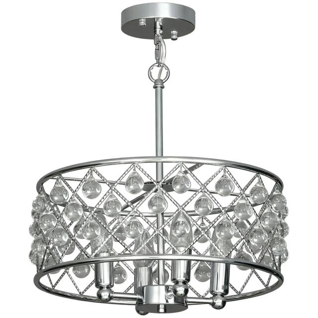 Rackhams 51 Crystallite Four-Bulb Chandelier - Silver-Tone