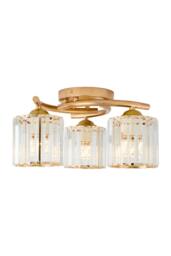 Rackhams 3-Light Ceiling Light with Glass Shade - Gold - thumbnail 6