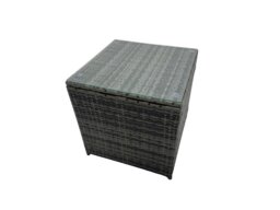 Rackhams Rattan Garden Outdoor Furniture Set 3 Seater Sofa Love Sofa Coffee Table with 2 Big Footstools Side Table Dark Grey Mixed - thumbnail 6