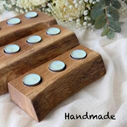 Rackhams Chunky Live Edge Oak Tea Light Holder - Handmade From Sustainable Oak - 4 Tea Lights - thumbnail 4