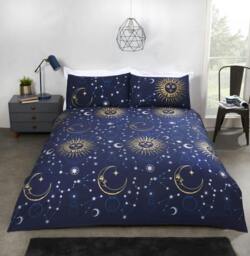 Rackhams Celestial Duvet Cover Set - Black - King - thumbnail 2