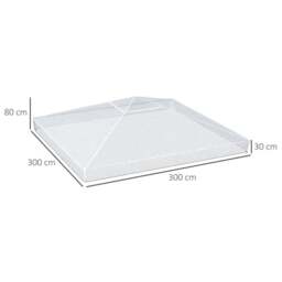 Rackhams 3 x 3 (m) Gazebo Protective Cover, Waterproof Transparent Gazebo Replacement Canopy Cover Top for Canopy and Tent - Clear - thumbnail 3