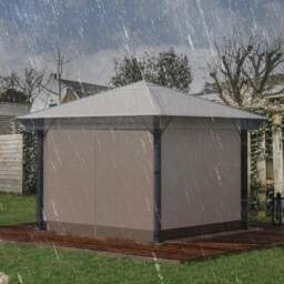 Rackhams 3 x 3 (m) Gazebo Protective Cover, Waterproof Transparent Gazebo Replacement Canopy Cover Top for Canopy and Tent - Clear - thumbnail 1