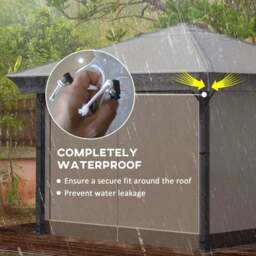 Rackhams 3 x 3 (m) Gazebo Protective Cover, Waterproof Transparent Gazebo Replacement Canopy Cover Top for Canopy and Tent - Clear - thumbnail 5