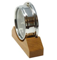 Rackhams Handmade Prestige Moon Phase Clock in Chrome on English Light Oak - thumbnail 6