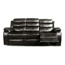 Rackhams Venlo Leather Reclining 3 Seater Sofa - Grey - thumbnail 4