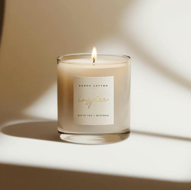 Rackhams Inspire - White Tea & Wisteria Scented Candle, 30cl - SLJC1-CAN-WTE