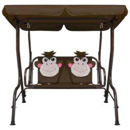 Rackhams Kids Swing Bench Brown 115x75x110 cm Fabric - thumbnail 2