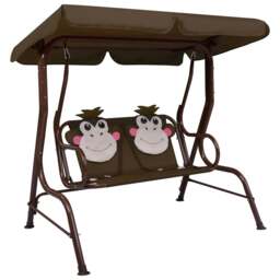 Rackhams Kids Swing Bench Brown 115x75x110 cm Fabric - thumbnail 1