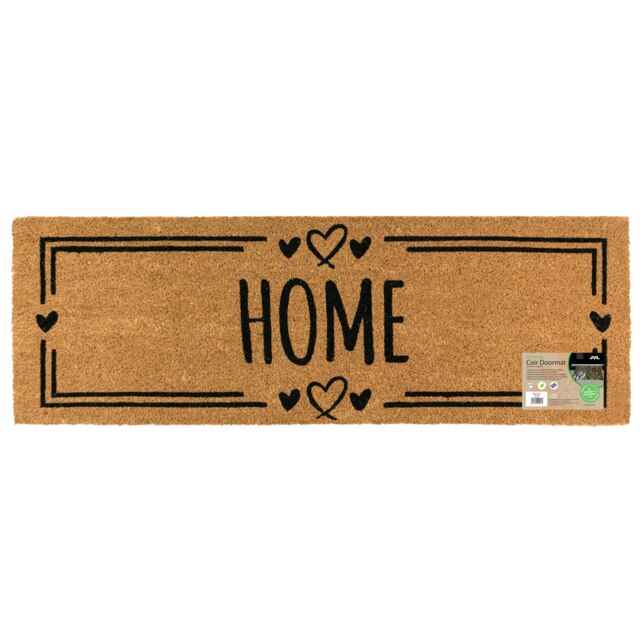 Rackhams Eco-Friendly Latex Backed Coir Entrance Doormat Runner, 40x120cm - Home Hearts - 1 - Brown - image 1