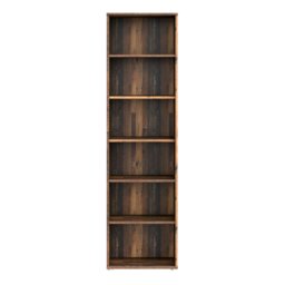 Rackhams Essential Narrow 5 Shelf Bookcase in Vintage Oak - Vintage Oak - Wood - 1 - thumbnail 2