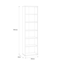 Rackhams Essential Narrow 5 Shelf Bookcase in Vintage Oak - Vintage Oak - Wood - 1 - thumbnail 6