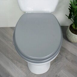 Rackhams Oxford Grey Wooden Toilet Seat - thumbnail 2