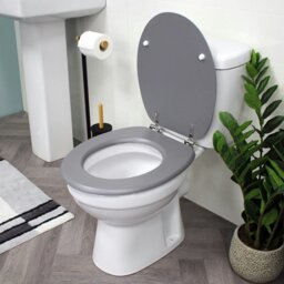 Rackhams Oxford Grey Wooden Toilet Seat - thumbnail 3