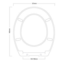Rackhams Oxford Grey Wooden Toilet Seat - thumbnail 4