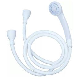 Rackhams Double Tap Bath Shower Mixer with Handheld Spray Head Hose for Home & Pet Use - White - Plastic - thumbnail 1