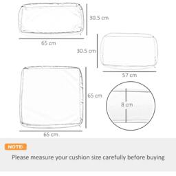Rackhams Garden Rattan Sofa Cushion Polyester Cover Replacement Outdoor- No Cushion Included, Black - thumbnail 3