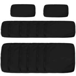 Rackhams Garden Rattan Sofa Cushion Polyester Cover Replacement Outdoor- No Cushion Included, Black - thumbnail 1