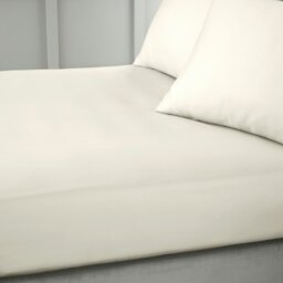 Rackhams 400 Thread Count Cotton Sateen Fitted Sheet - Oyster - Single - thumbnail 1
