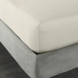 Rackhams 400 Thread Count Cotton Sateen Fitted Sheet - Oyster - Single - thumbnail 2