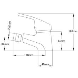 Rackhams Bathroom Bidet Mixer Tap Chrome - thumbnail 6
