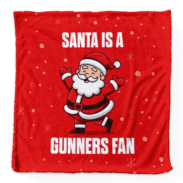 Rackhams Santa is a Gooners Football Fan - Luxury Fleece Blanket 150cm X 150cm - image 1