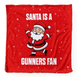 Rackhams Santa is a Gooners Football Fan - Luxury Fleece Blanket 150cm X 150cm