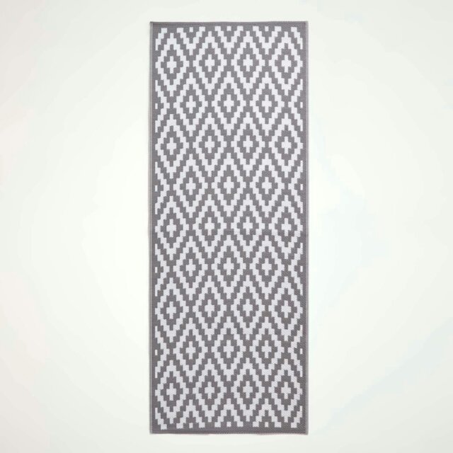Rackhams Outdoor Rug Luxury Waterproof Reversible Recycled, For Garden, Zoe Geometric - 75 x 200 cm - image 1