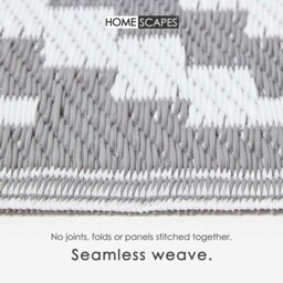 Rackhams Outdoor Rug Luxury Waterproof Reversible Recycled, For Garden, Zoe Geometric - 75 x 200 cm - thumbnail 4