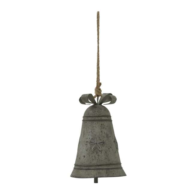 Rackhams Rustic Bell Christmas Hanging Decoration - Silver - Silver - 18cm x 10cm x 10cm - 100% Mixed - image 1
