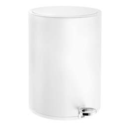 Rackhams White Stainless Steel 6L Bathroom Pedal Bin with Easy Clean Inner Liner - thumbnail 1