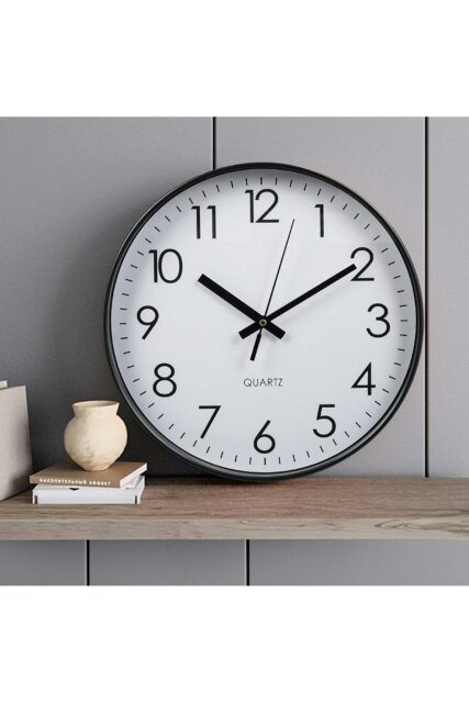 Rackhams 12 Inch Black Non-Ticking Wall Clock - Black - image 1