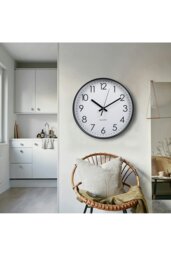 Rackhams 12 Inch Black Non-Ticking Wall Clock - Black - thumbnail 2