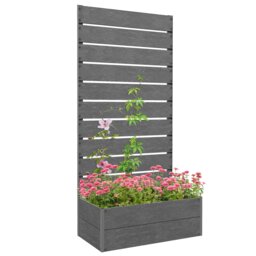 Rackhams Raised Garden Bed with Trellis and Drainage Hole, Planter Box Black - Black - Wood-Plastic Composite Board - 72W x 38D x 150Hcm - thumbnail 6
