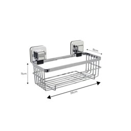 Rackhams Pushloc Stainless Steel Suction Wall Mounted Bottle Basket - thumbnail 5