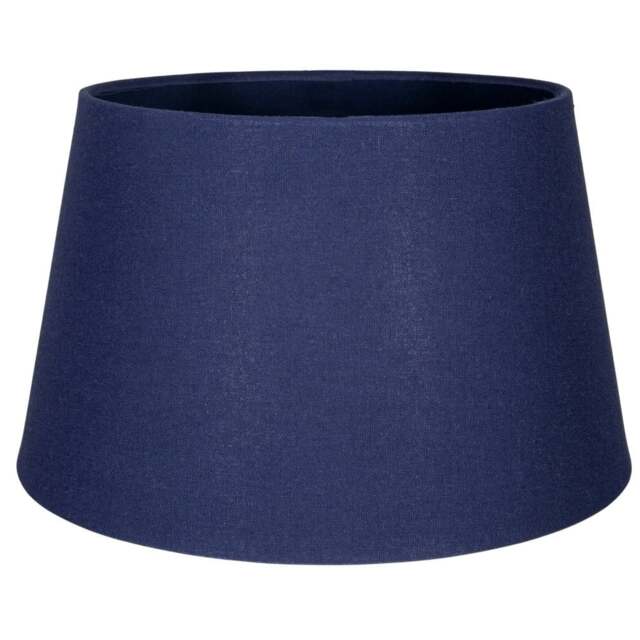 Rackhams Traditional 30cm Midnight Blue Linen Fabric Drum Table/Pendant Shade 60w Maximum - image 1