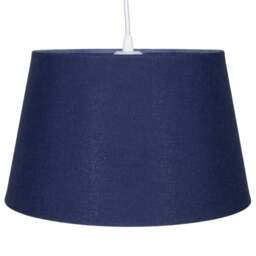 Rackhams Traditional 30cm Midnight Blue Linen Fabric Drum Table/Pendant Shade 60w Maximum - thumbnail 2