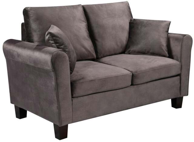 Rackhams Tivoli Sofa Set: Brushed Velvet for a Luxurious Living Room Experience - Mottled Mink - 2 Seater Sofa Only - image 1